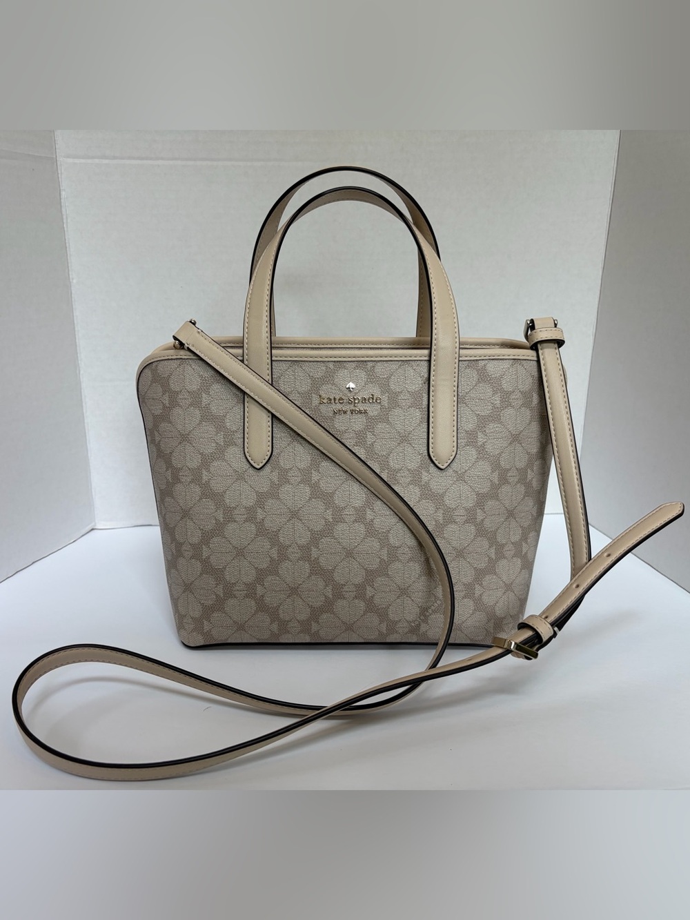 kate spade New York Spade Flower Jacquard Satchel with Crossbody Natural Multi